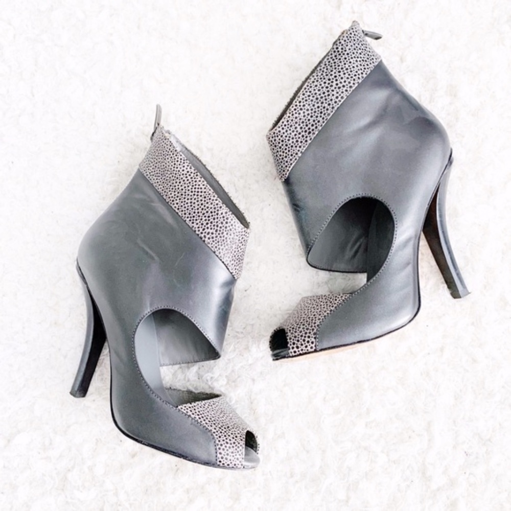 Ask Alice Charcoal Toots Peep Toe Sandal Bootie